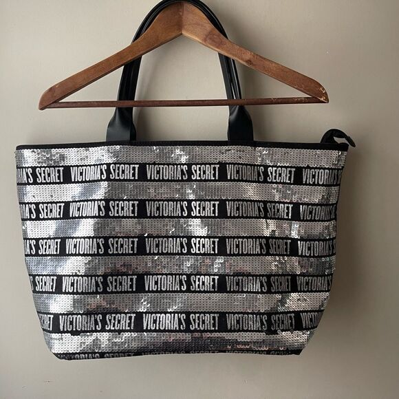 Victorias Secret Tote Sequin Bling Tote Weekender Bag Limited - Picture 2 of 10